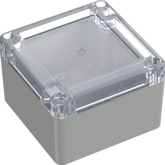 Tru Components TC 13865068 90 × 90 × 60 mm ABS Polykarbonat Lysegrå Transparent