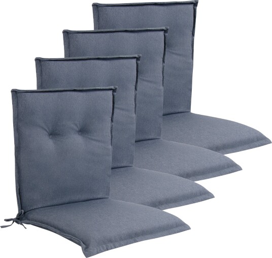 Nordstrand Home Luksus PLUS hagepute pakke til hagestol 4 stk.   Tykk skumkjerne 7 cm   Blå hagestol puter med ekstra høy komfort & UV resistent trekk   Nordstrand Home puter