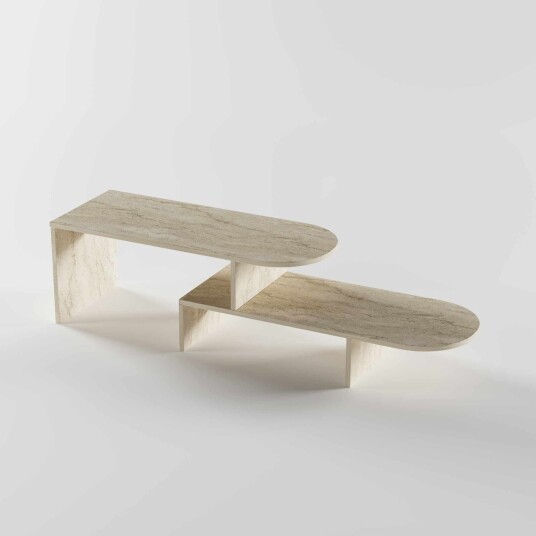 Deliones sofabord 100 cm - Travertin