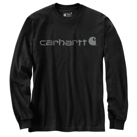 Carhartt Dearborn Relaxed LS Logo T Shirt Men Black/Gray XL