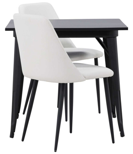 Venture Design Tempe & Night spisegruppe Hvit/svart 2 stoler & bord 80 x 80 cm