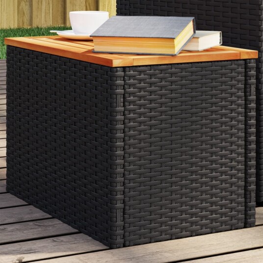  Hagebord 2 stk svart 55x34x37 cm polyrotting heltre 365980