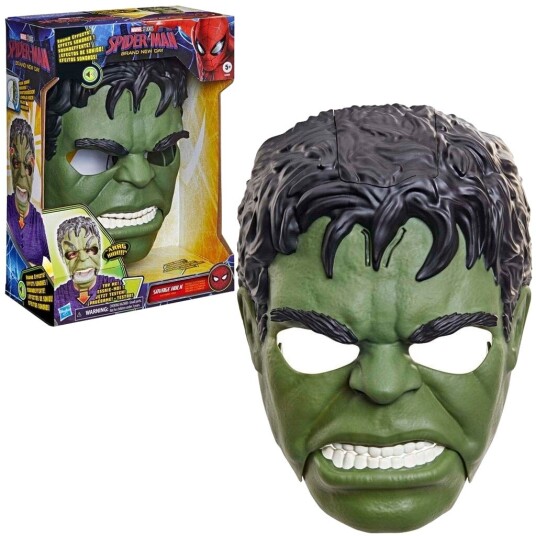 Marvel Maske m. Lyd Spider-Man Film Ville Hulken Marvel OneSize Kostymer Grønn Hvit Svart 350-3409-NC Marvel Maske m. Lyd Spider-Man Film Ville Hulken Marvel OneSize Kostymer Grønn Hvit Svart 350-3409-NC