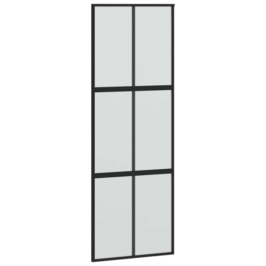 vidaXL Skyvedør med monteringssett svart 76x205 cm herdet glass
