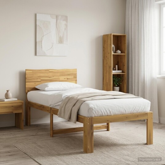 vidaXL Enkelt Senge Ramme med Hodegjerde ROSTOCK Hvit 90 x 190 cm