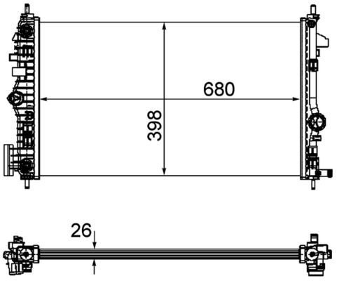 Radiator MAHLE ORIGINAL CR 1103 000P Radiator MAHLE ORIGINAL CR 1103 000P