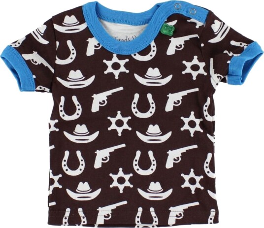 Freds World T skjorte   Brun/Turkis m. Cowboy   Freds World   74   T skjorte