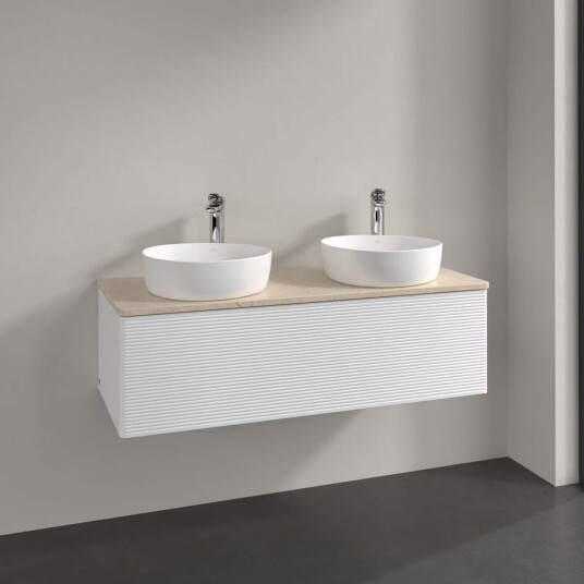 Villeroy & Boch Antao Servantskap med 1 skuff 120x50x36 cm m/lys Hvit Matt/Crème
