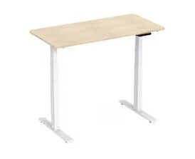 Ergonomisk Hev/Senk skrivebord 120cm (hvit/eik)