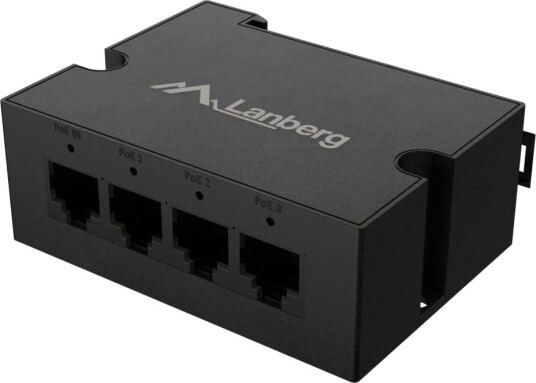 Lanberg DIN-GE4 PoE++ Switch 4×RJ45 1 Gbps DIN-skinne 85 W PoE