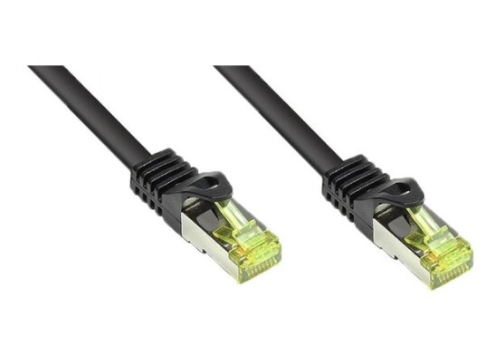 Rj45 Patchkabel Med Cat.7 Råkabel Og Låsebeskyttelse (Rns®) S/Ftp Pimf Halogenfri 600Mhz Ofc Svart 20M Good Connections® (8070R-200S)