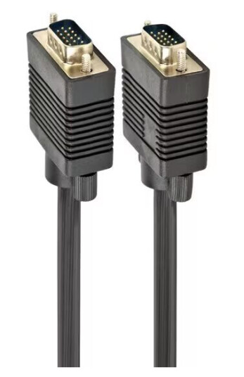 VGA Kabel HD15 3m Tommelskruer Svart VGA Kabel HD15 3m Tommelskruer Svart