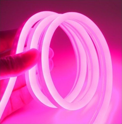 5m 8W pr. meter Rosa 8x16 Neon Flex LED 12V DC IP67