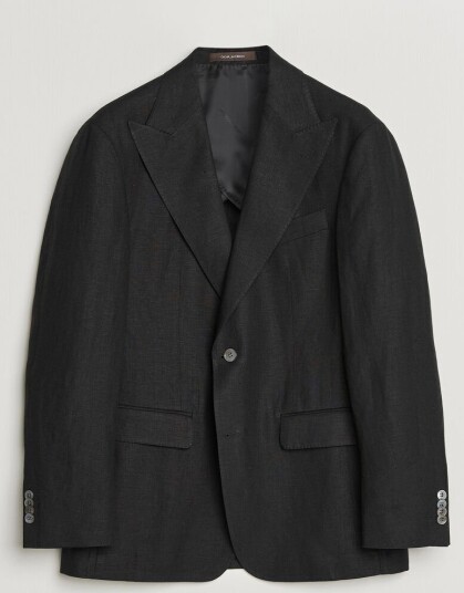 Oscar Jacobson Rufus Soft Linen Blazer Black