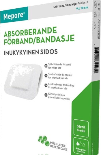 Mepore Selvheftende bandasje 9x10cm 5stk