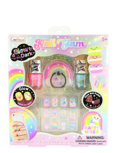 Robetoy Nail Glam Kit Polish And Press-On - Multi/patterned - ONE SIZE Robetoy Nail Glam Kit Polish And Press-On - Multi/patterned - ONE SIZE
