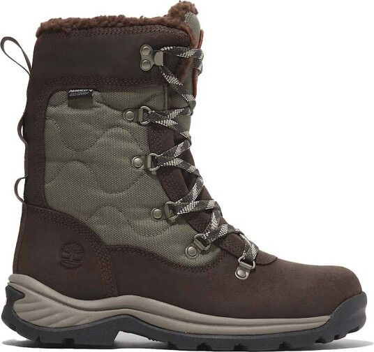 Timberland Women's Chocorua Tall Lace-Up Waterproof Snow Boot Dark Brown Full Grain 37.5