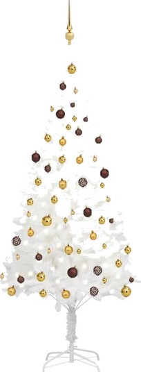 vidaXL Kunstig juletre med LED og kulesett 210 cm hvit vidaXL Kunstig juletre med LED og kulesett 210 cm hvit