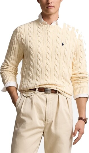 Cable-Knit Cotton Sweater Andover Cream