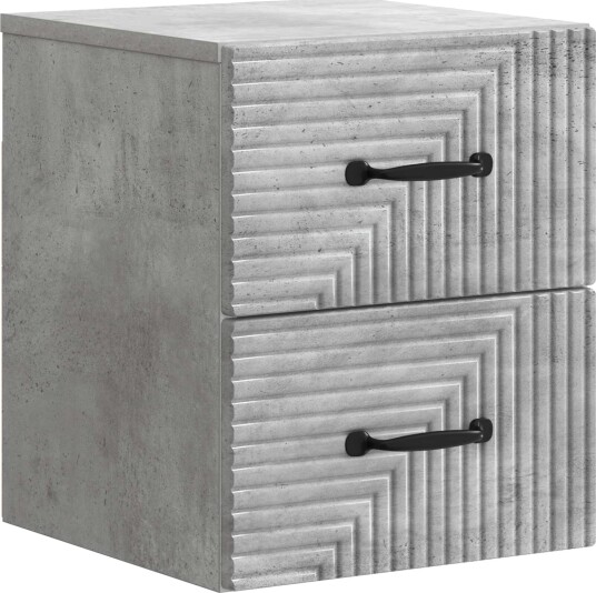  Vegghengt Nattbord Betonggrå 34,5 x 33 x 40 cm Konstruert tre