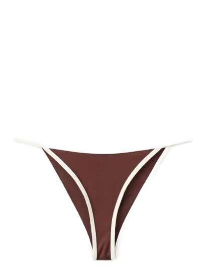 Mango Bikini Bottom With Contrasting Trims Brown L