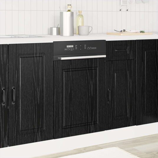 vidaXL Oppvaskmaskin-panel PORTO Svart Eik 45 x 1,5 x 57 cm
