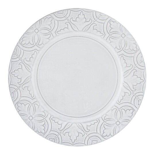 Bordallo Pinheiro  Rua Nova tallerken flat 28 cm antikkhvit