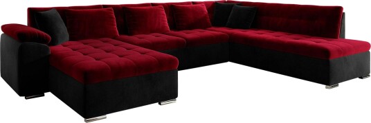 4 seters Hjørnesovesofa   Rød|Svart