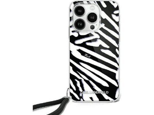 Karl Lagerfeld Karl Lagerfeld Klhcp16shzbpkcck Iphone 16 6.1" Czarny/Black Hardcase Iml Zebra Pattern & Cord