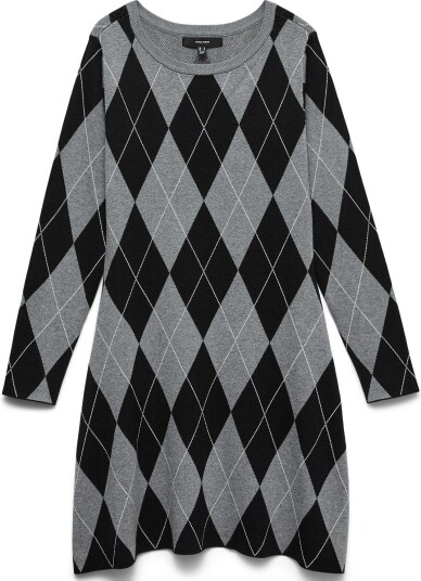 Vero Moda Vmsilje Ls Boatneck Skater Dress BLACK L