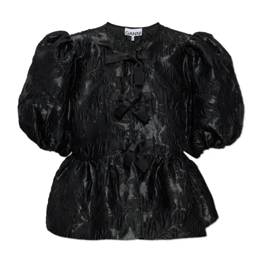 Ganni Dame Bluser & Skjorter Svart L Ganni Dame Bluser & Skjorter Svart L