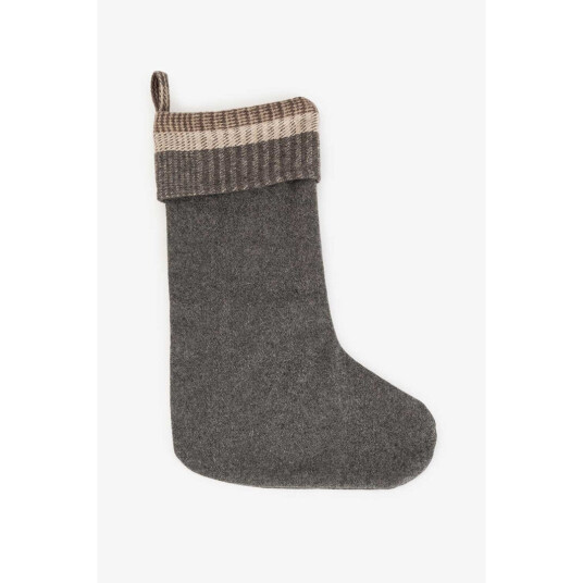 Lama Julestrømpe Beige/grå Ull