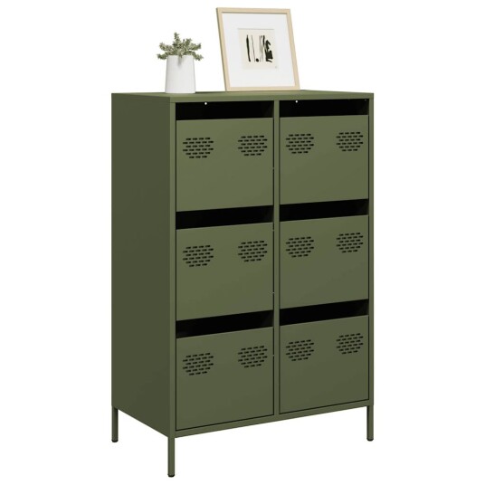  Highboard olivengrønn 68x39x101,5 cm stål 8721102929816