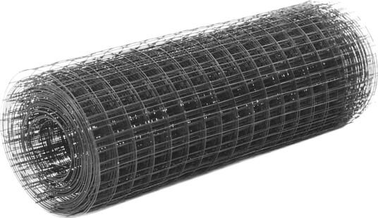 vidaXL Trådgjerde kylling stål med PVC belegg 10x0,5 m grå