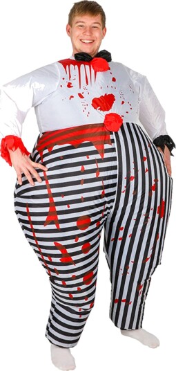 Hisab/Joker Oppblåsbar Blodig Klovn Kostyme One size (voksen) 97902