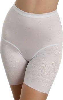 sassa Truser Cotton Jacquard Shaping Brief Long Leg Hvit 38 Dame