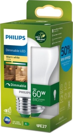 Philips Ultra Efficient E27 LED-pære 840 lm