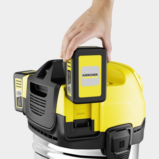 Kärcher WD 4-18 S Grovstøvsuger med Dual Battery Set og Lader