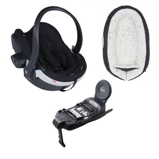 Besafe Izi Go Modular X2 i-Size Fresh Black Cab ink. base + Voksi Babynest Premium Dark Grey Flying
