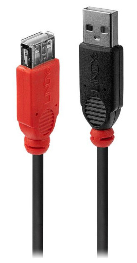 Lindy USB 2.0 Slimline Forlengelseskabel 5 m - USB A til USB A, Svart