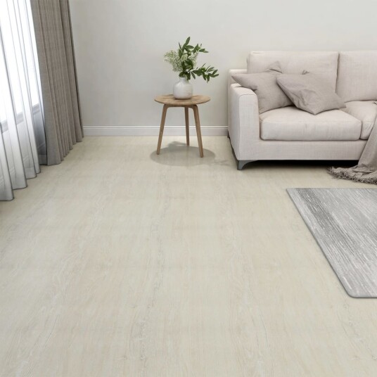 Selvklebende gulvplanker 20 stk PVC 1,86 m² kremhvit