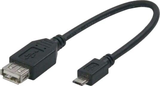 Logo Usb-Adapter Usb 2.0 Microusb M Til Usb-A Hun 0,2 M Otg Svart Kvu4101n0l