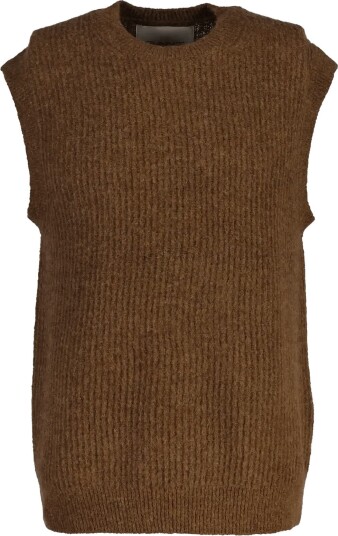 Gant Alpaca Rib C Neck Vest   HAZELNUT MELANGE   XL