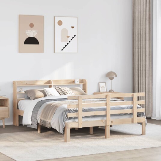 Sengeramme med hodegavl 140x200 cm heltre furu 3306853