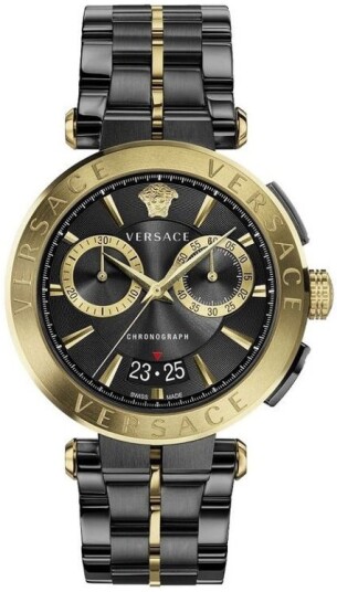 Versace Herreklokke VE1D02723 Aion Sort/Gulltonet stål Ø45 mm Versace Herreklokke VE1D02723 Aion Sort/Gulltonet stål Ø45 mm