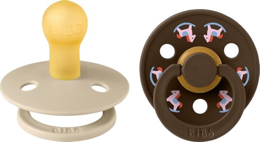 BIBS Colour Smokker Str. 1 -Rund 2-pack Holiday Horse Va BIBS 0-6 md Smokk Beige Brun