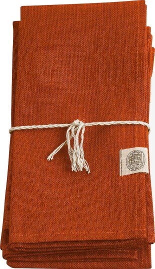 Lovely Linen Serviett Classic 4 pk i manglet lin Orange