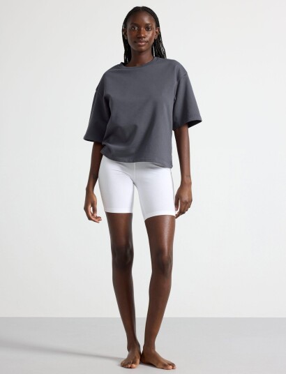 Lindex Biker Shorts In Cotton White M