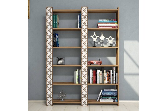 Bokhylle Amtorp 124 cm Brun|Hvit Bokhylle Amtorp 124 cm Brun|Hvit