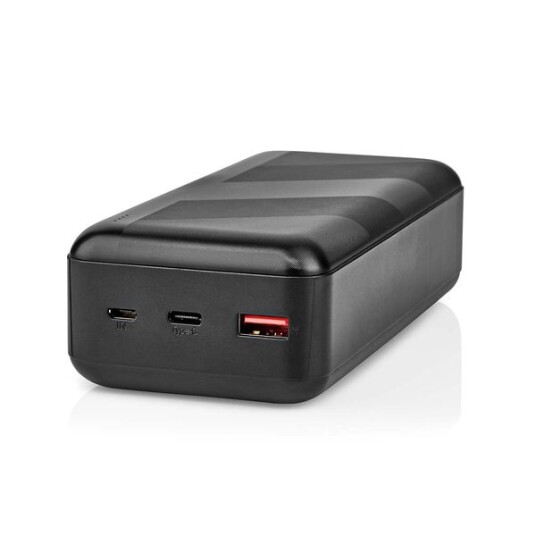 Nedis Powerbank 30000 mAh 20W PD med 2 USB-uttak - Sort